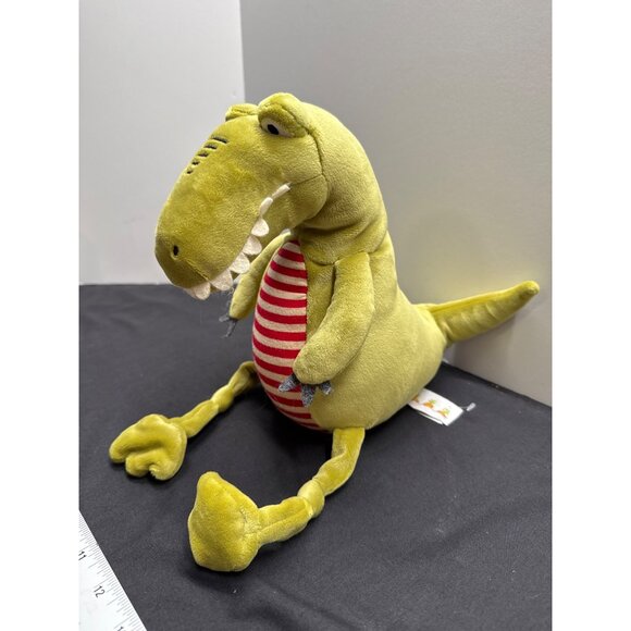 Bunnies By The Bay Later Green Gator Red Cream Stripes Knotted Legs Plush - Picture 2 of 8